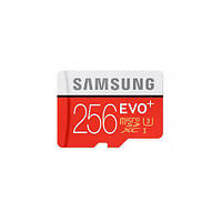 Карта пам'яті Samsung Plus EVO microSDXC UHS-I U3 256GB сlass10 з SD адаптером