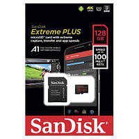 Карта пам'яті SanDisk Extreme microSDXC сlass10 A1 V30 UHS-I U3 128GB з SD адаптером