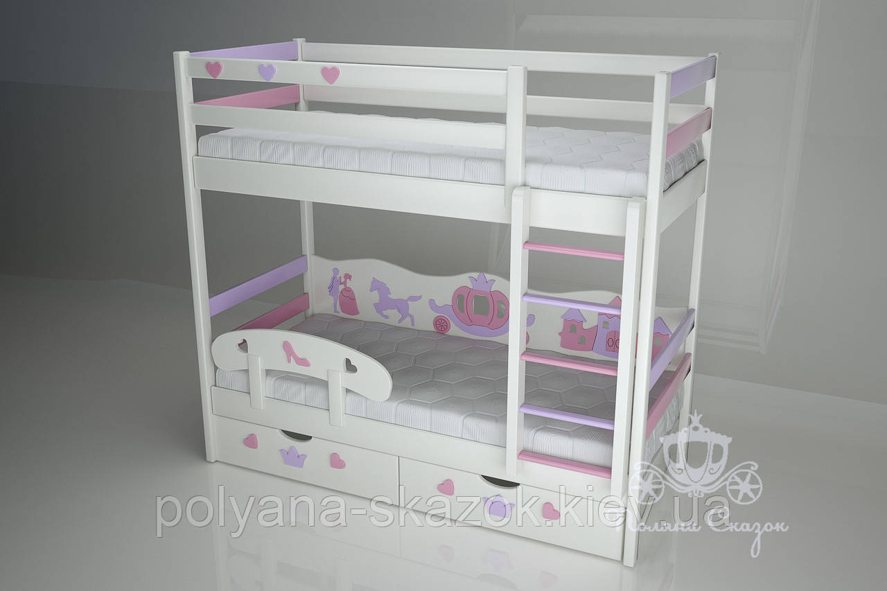 Ліжко двоярусне дитяче "Попелюшка" Pink