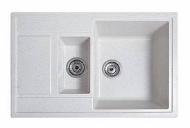Кухонна мийка гранітна ПРАКТИК білий