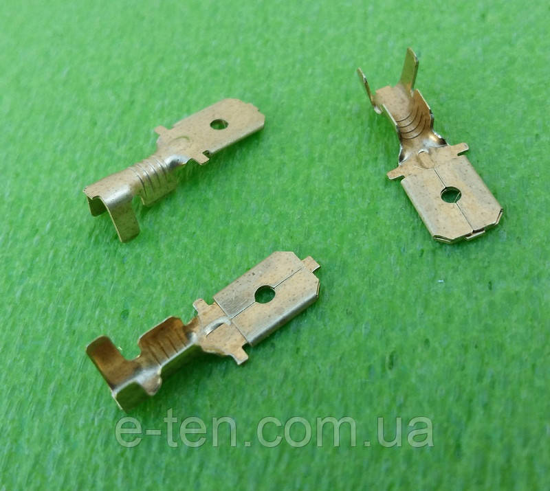 Якісна клема-"папа" латунна універсальна ширина 6.3мм / END706 (з затиском під провід) Туреччина