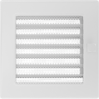 Камінна решітка біла з жалюзями 17x17 Kratki