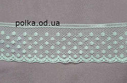 Мереживо молочне сітка "горошки", ширина 3 см, нестрейчеве