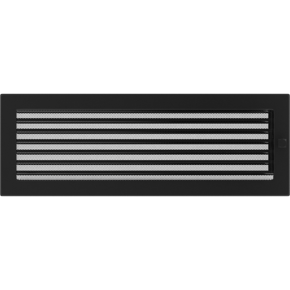 Камінна решітка чорна 17x49 Kratki з жалюзі, фото 1