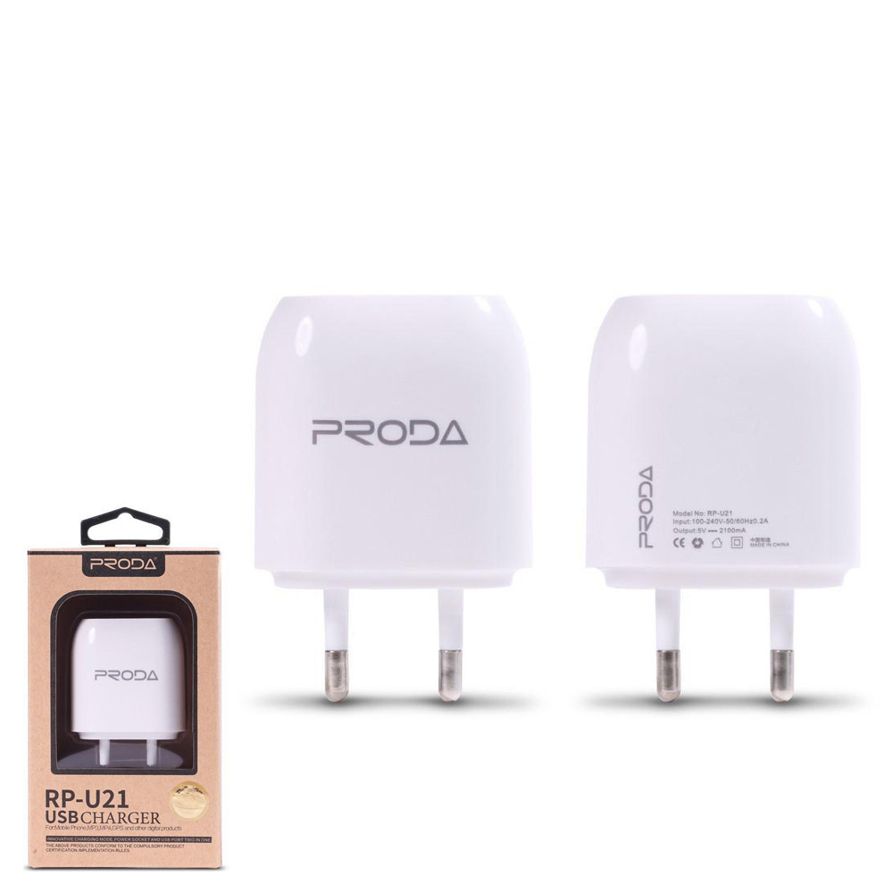 Зарядний пристрій Remax Wall Charger RP-U21 2.1 A + IPhone 6 Cable