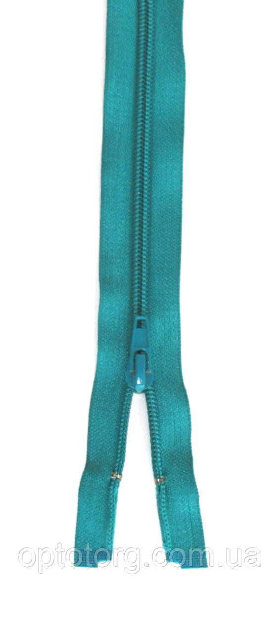 Спіральна блискавка Темна бірюза 50см Тип 5 роз'ємна пластикова с одним бігунком