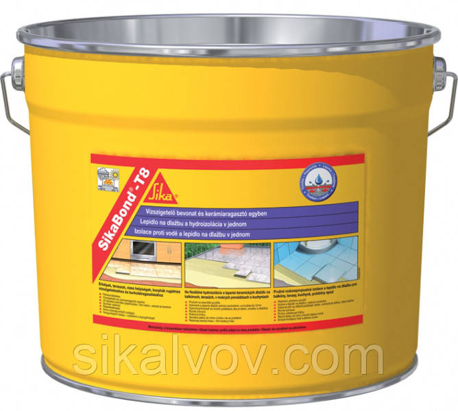 Клей-гідроізоляція для плитки SikaBond T-8 5L, фото 1