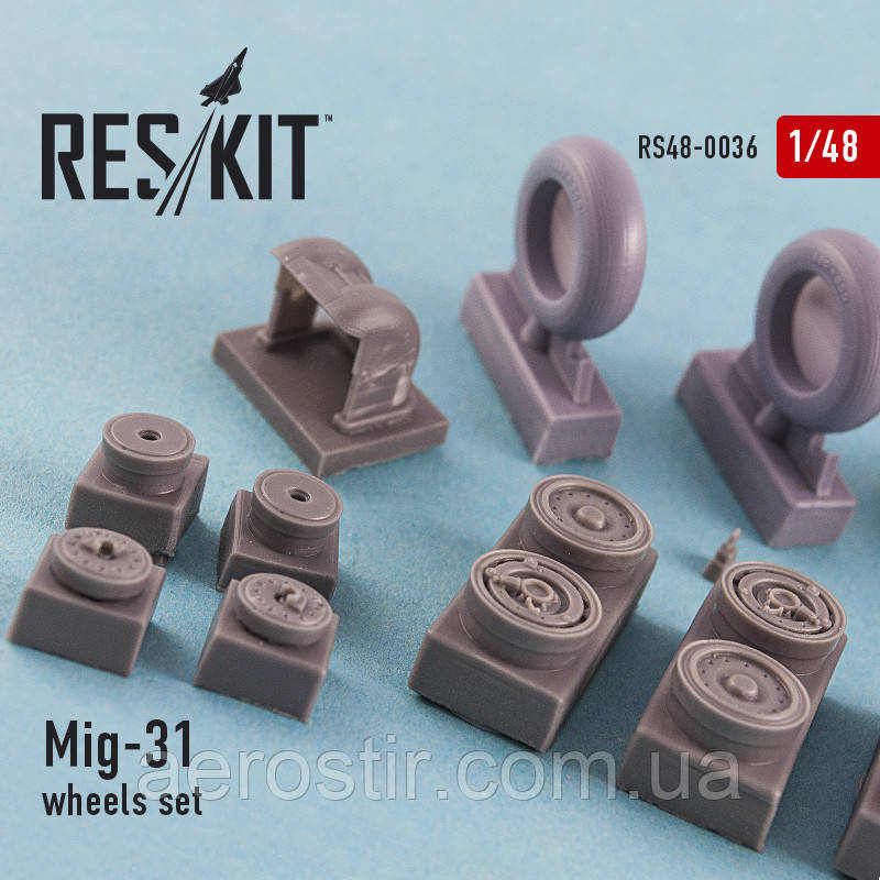 Mig-31 wheels set 1/48 RES/KIT 48-0036, фото 1