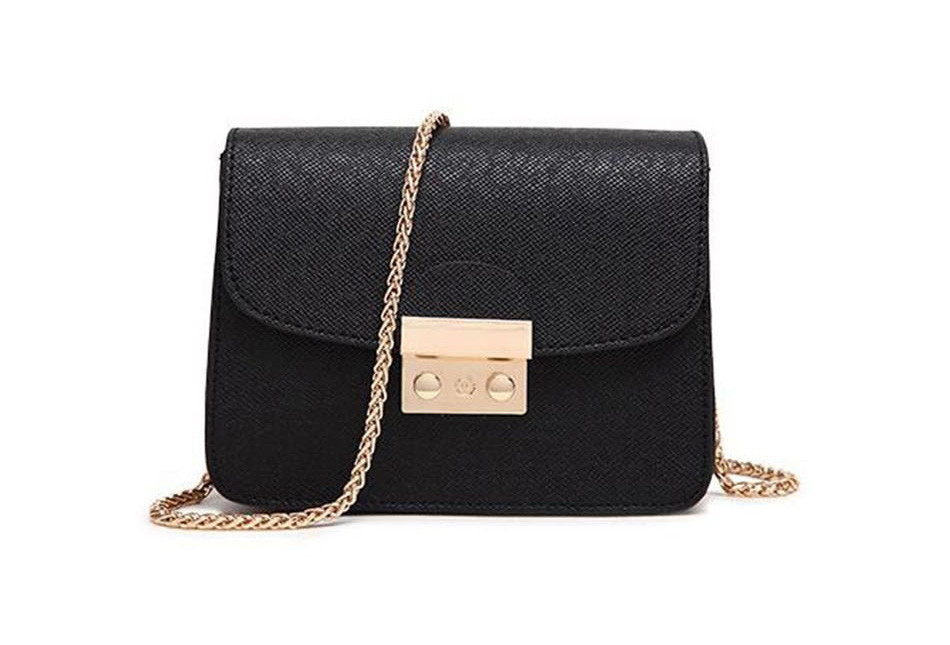 Сумка жіноча маленька з замочком в стилі Furla Metropolis (чорна)
