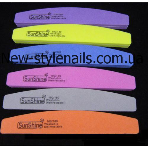 Баф-шліфувальник для нігтів 100/180 (банан) Sun Shine