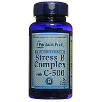 Вітаміни проти стресу, Stress Vitamin B-Complex with Vitamin C-500, Puritan's Pride, 60 таблеток