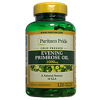 Масло примули, Evening Primrose Oil 1000 mg with GLA, Puritan's Pride, 120 капсул