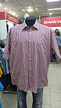Сорочка ZERMON чоловіча клітинка великого розміру кишеня 5XL бордо, фото 3