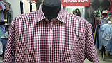 Сорочка ZERMON чоловіча клітинка великого розміру кишеня 5XL бордо, фото 4