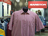Сорочка ZERMON чоловіча клітинка великого розміру кишеня 5XL бордо, фото 5