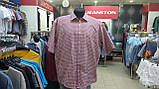 Сорочка ZERMON чоловіча клітинка великого розміру кишеня 5XL бордо, фото 6