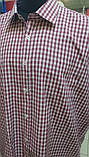 Сорочка ZERMON чоловіча клітинка великого розміру кишеня 5XL бордо, фото 7