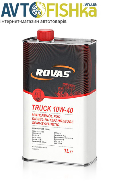  Напівсинтетичне дизельне масло Rovas Truck 10W-40 1л