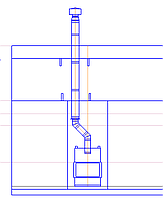 Конструкция дымохода камина со смещением