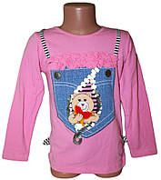 Батник для дівчинки "Ведмежатко в джинс. кишені" (від 3 до 6 років)