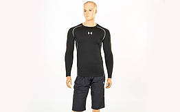 Компресійна чоловіча футболка з довгим рукавом Under Armour K-704-1 (M-2XL-165-185 см, чорний)