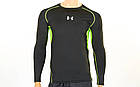 Компресійна чоловіча футболка з довгим рукавом Under Armour K-704-3 (M-2XL-165-185 см, чер-сал), фото 2