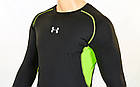 Компресійна чоловіча футболка з довгим рукавом Under Armour K-704-3 (M-2XL-165-185 см, чер-сал), фото 3