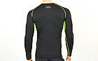 Компресійна чоловіча футболка з довгим рукавом Under Armour K-704-3 (M-2XL-165-185 см, чер-сал), фото 5