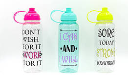 Пляшка для води спортивна FI-5966 700 мл MOTIVATION (TRITAN прозрач, PP, кольори в асортименті)