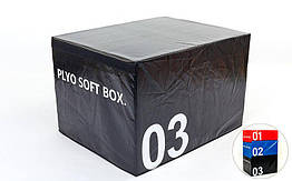 Бокс пліометричний м'який (1 шт) FI-5334-3 SOFT PLYOMETRIC BOXES (EPE, PVC, р-р 70х70х60 см, чорний)