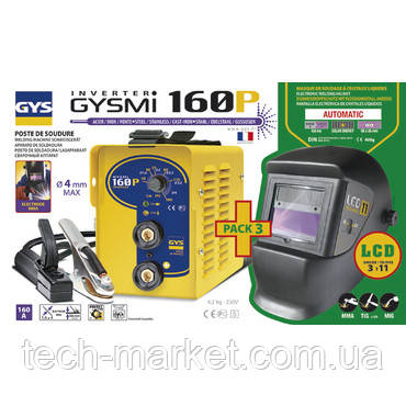 Зварювальний інвертор GYS Gysmi 160 P + Маска LCD Techno 11, фото 1
