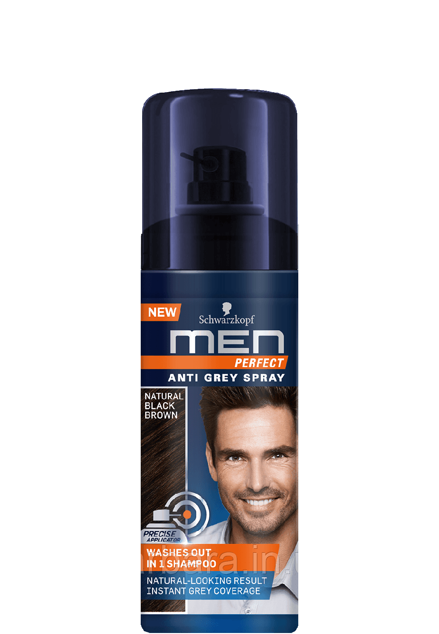 Тонуючий чоловічий спрей Schwarzkopf Men Perfect №80 чорно-каштановий 120 мл