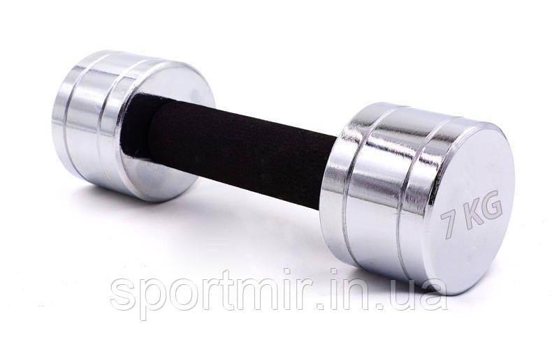Гантель для фітнесу хромована DB5202-7 (1x7кг) (1 шт., метал хромований), фото 1