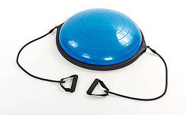 BOSU балансувальна платформа BS-1590 (пластик, PVC, h-22 см, d-63 см, 6500 г, 2 Екс., фіолетовий, синій)