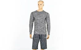 Компресійна чоловіча футболка з довгим рукавом Under Armour CO-8636-1 (PL,S-2XL-170-185cм,сер)