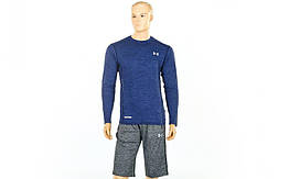 Компресійна чоловіча футболка з довгим рукавом Under Armour CO-8636-3 (S-2XL-160-185cм, т.син)