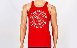 Майка (борцовка) GYM SHARK CO-5888-3-R червоний (бавовна, р-р S-XL-42-54)