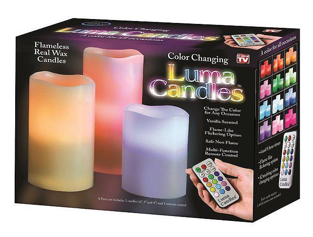 Нічник Luma Candles Color Changing комплект 3 свічки, фото 1