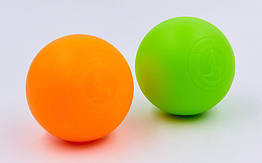 Масажер для спини Ball Rad Roller FI-7072 (TPR, р-р 6,5 см, 151 г, салатовий, жовтогарячий)