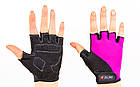 Рукавиці для фітнесу жіночі ZEL BC-3787 (PVC, PL, відкриті пальці, р-р S-M, син, рожевий, червоний,фіол), фото 6