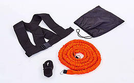 Пояс для вибігання FI-6556 POWER RESISTANCE TRAINER (EVA, TPR джгут l-2,6 м, пояс 80 см)