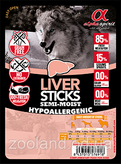Alpha Spirit Sticks Ласощі для собак із печінкою, 16 шт.