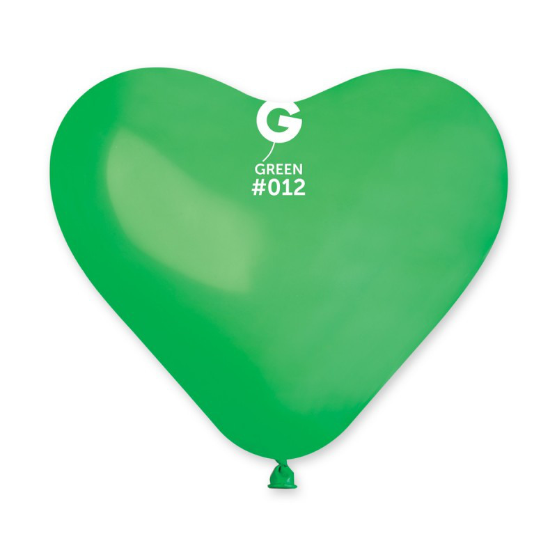 Повітряні кулі серце 10" (25 см) 12 Зелений пастель В упак: 100шт. ТМ "Gemar" Італія