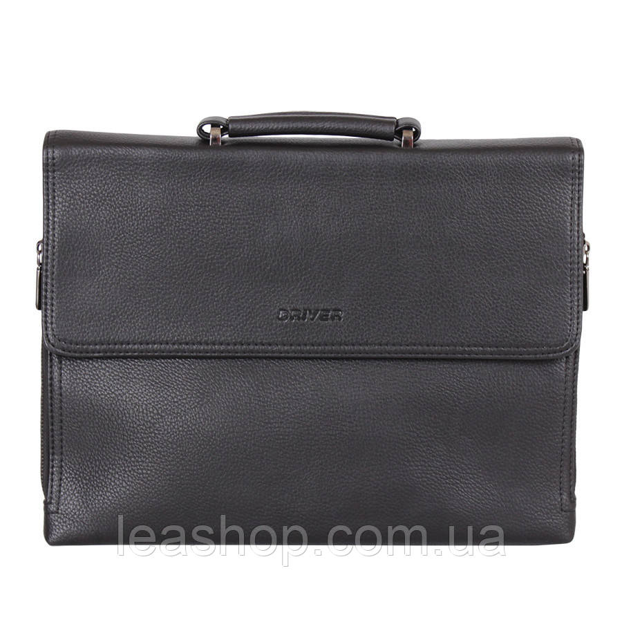 Чорний портфель зі штучної шкіри, фото 1