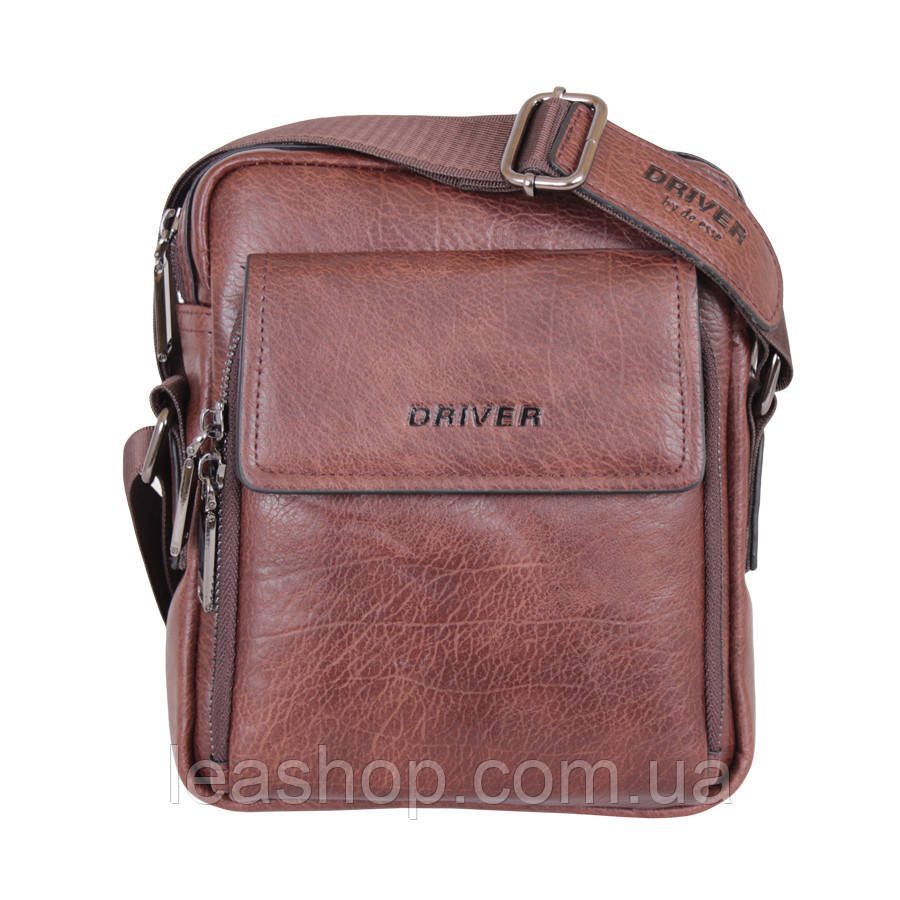 Барсетка DRIVER зі шкіри на блискавці, фото 1