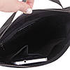Барсетка чорна з текстильним ременем, фото 5