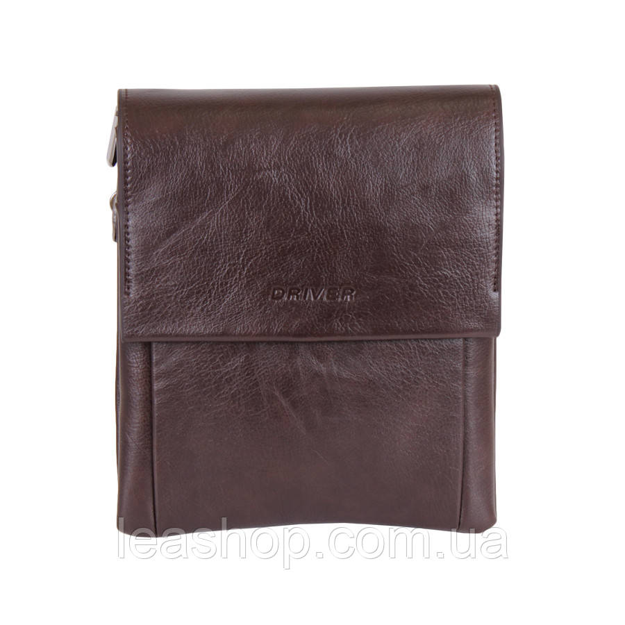 Барсетка коричнева з двома ручками, фото 1