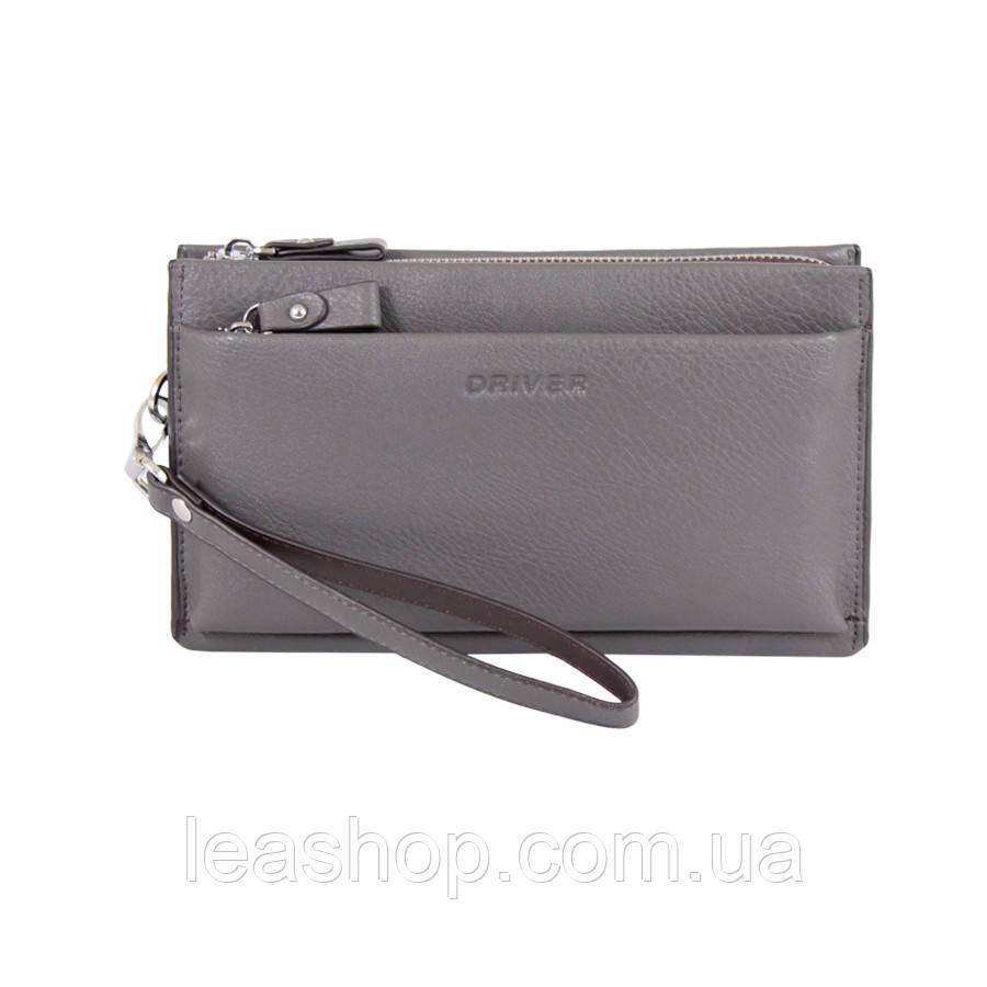 Барсетка зі штучної шкіри de esse DR19506-4 сіра, фото 1