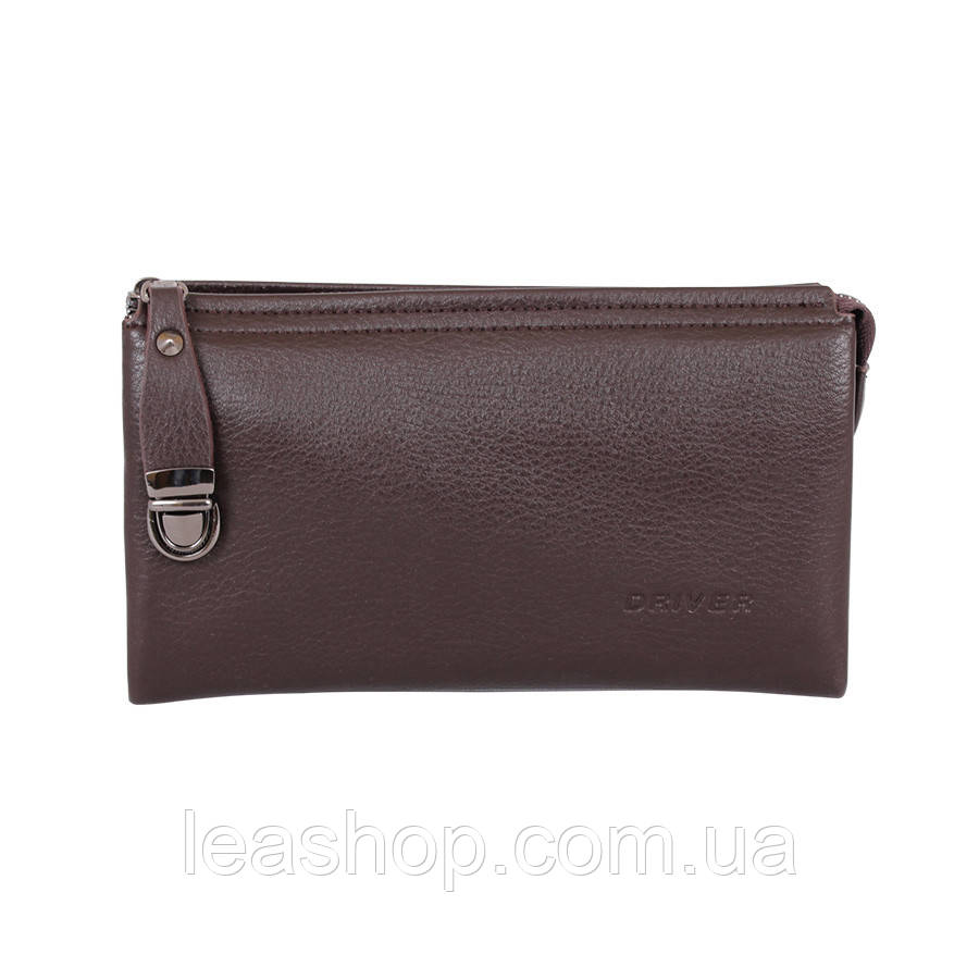 Барсетка зі шкірозамінника з застібкою, фото 1