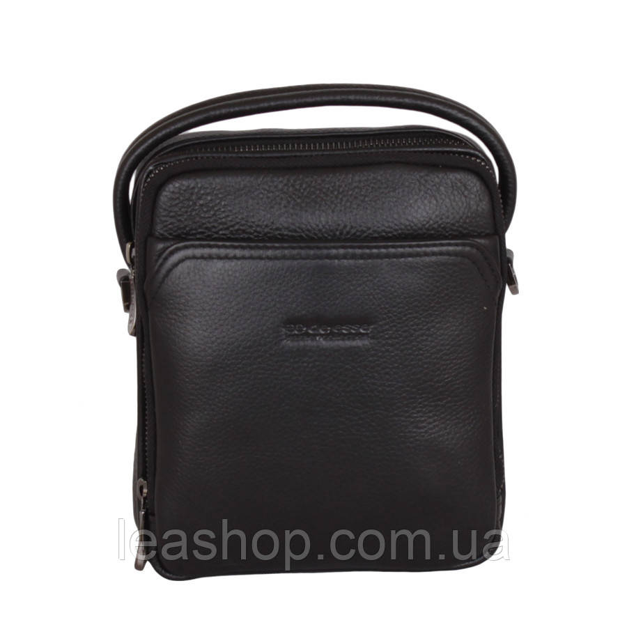 Чорна барсетка з натуральної шкіри, фото 1